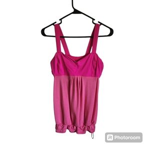 Lululemon Neon Hot Pink Cinch Bottom Tank Top Size 8